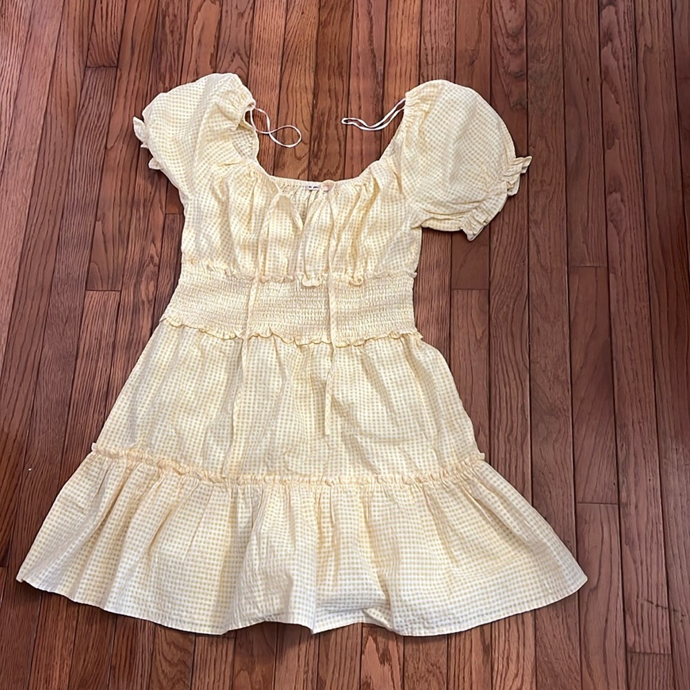 Yellow checkered dress
